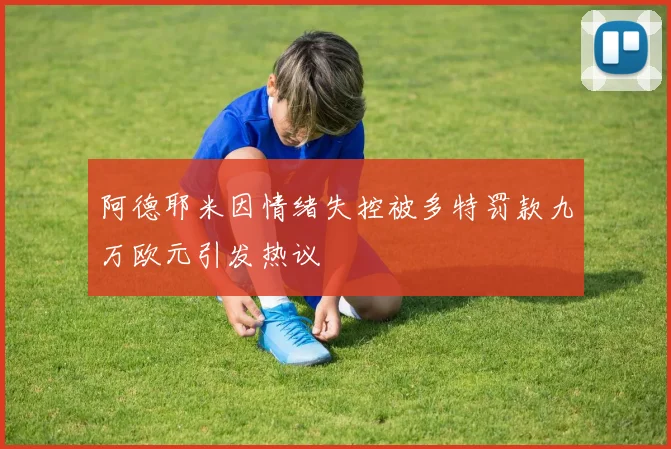 阿德耶米因情绪失控被多特罚款九万欧元引发热议